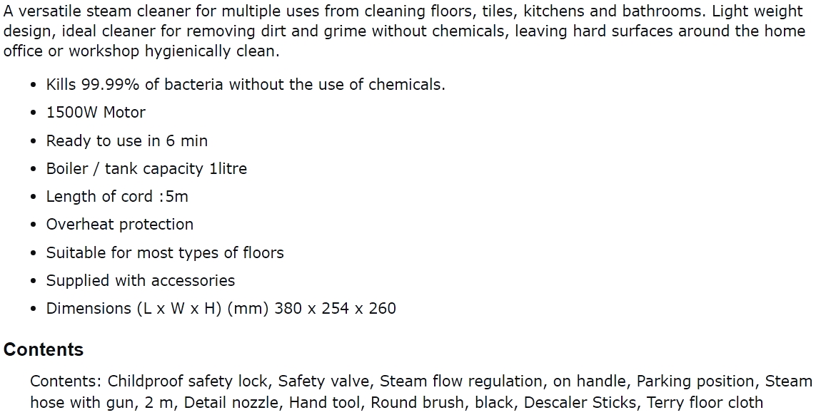 מכונת ניקוי בקיטור קיטורית קרשר KARCHER SC2 1500W